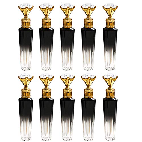 STSUNEU 12PCS 3ml Diamond Empty Lip Gloss Tubes with Wand, Clear Plastic Mini Lip Gloss Containers Bottles Refillable Lip Balm Tubes Vials for Lipstick (12PCS)