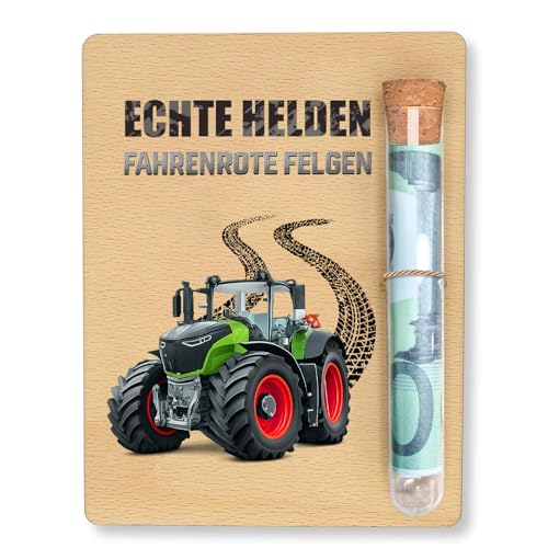 Geschenke Für Landwirte Geldgeschenke Geburtstag Traktor Holz Geschenkidee Für Männer Frauen Bauern Originelles Geldgeschenk Set Mit Holztafel Reagenzglas Und Geschenkbox Für Geburtstag