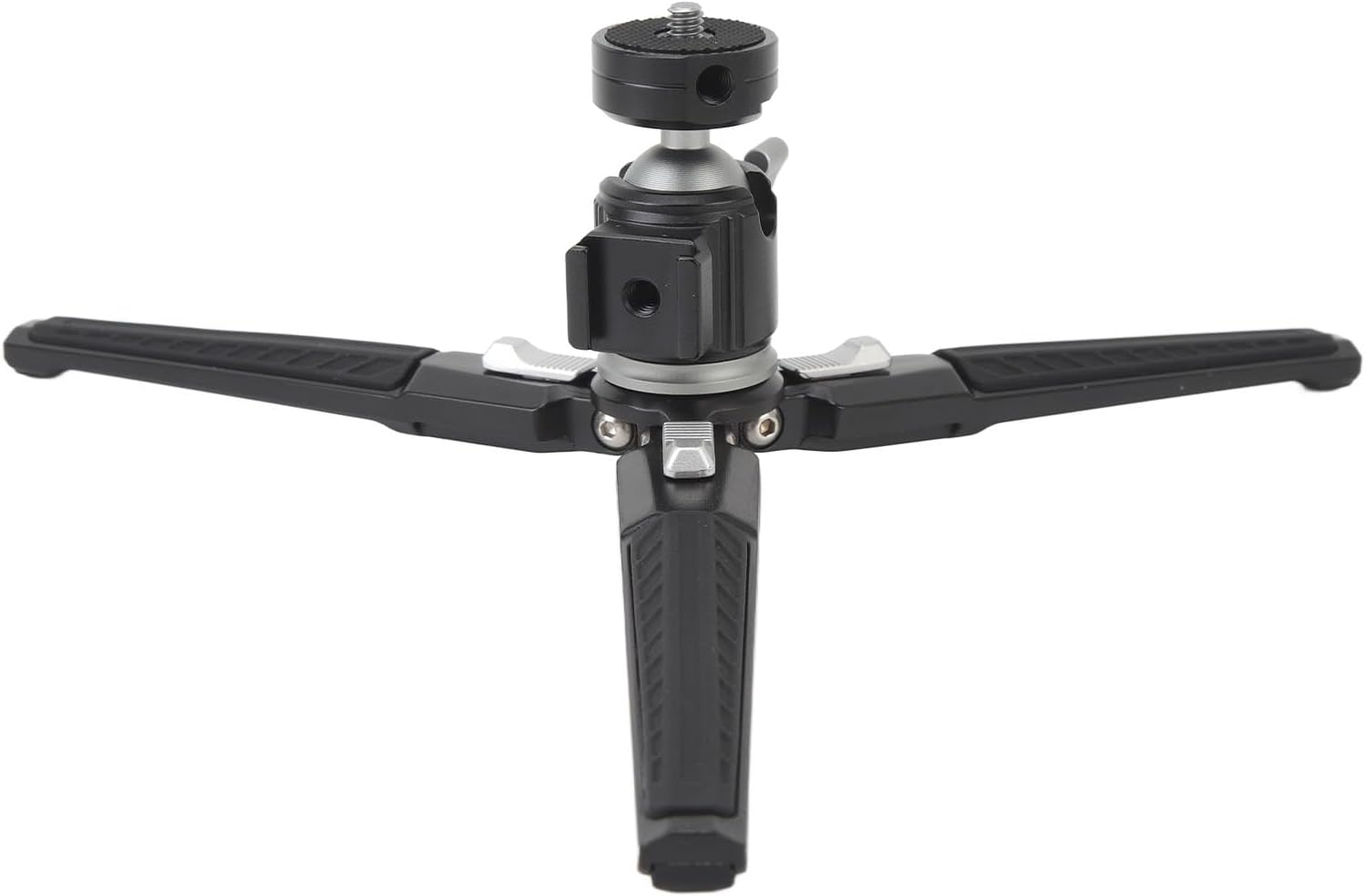 Tabletop Tripod 360° Rotating Ball Head | 4kg Load Capacity & Secure Silicone Feet | 2 in 1 Mini Tripod for Camera/Phone/Projector | Aluminum Alloy, 1/4 Screws