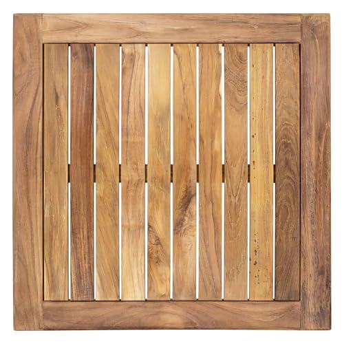 Table d'appoint en teck de 50 cm Spetebo en bois massif non traité - 8