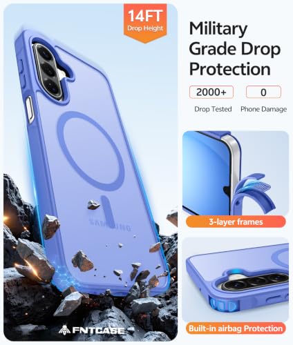 Image of FNTCASE for Galaxy A17 /A16 5G Phone Case, Fit for Magsafe, Screen Protector | Translucent Matte, 14FT Military Grade Drop Protection, Slim Shockproof Protective, for Samsung A 17 A 16 Cover, Ultramarine