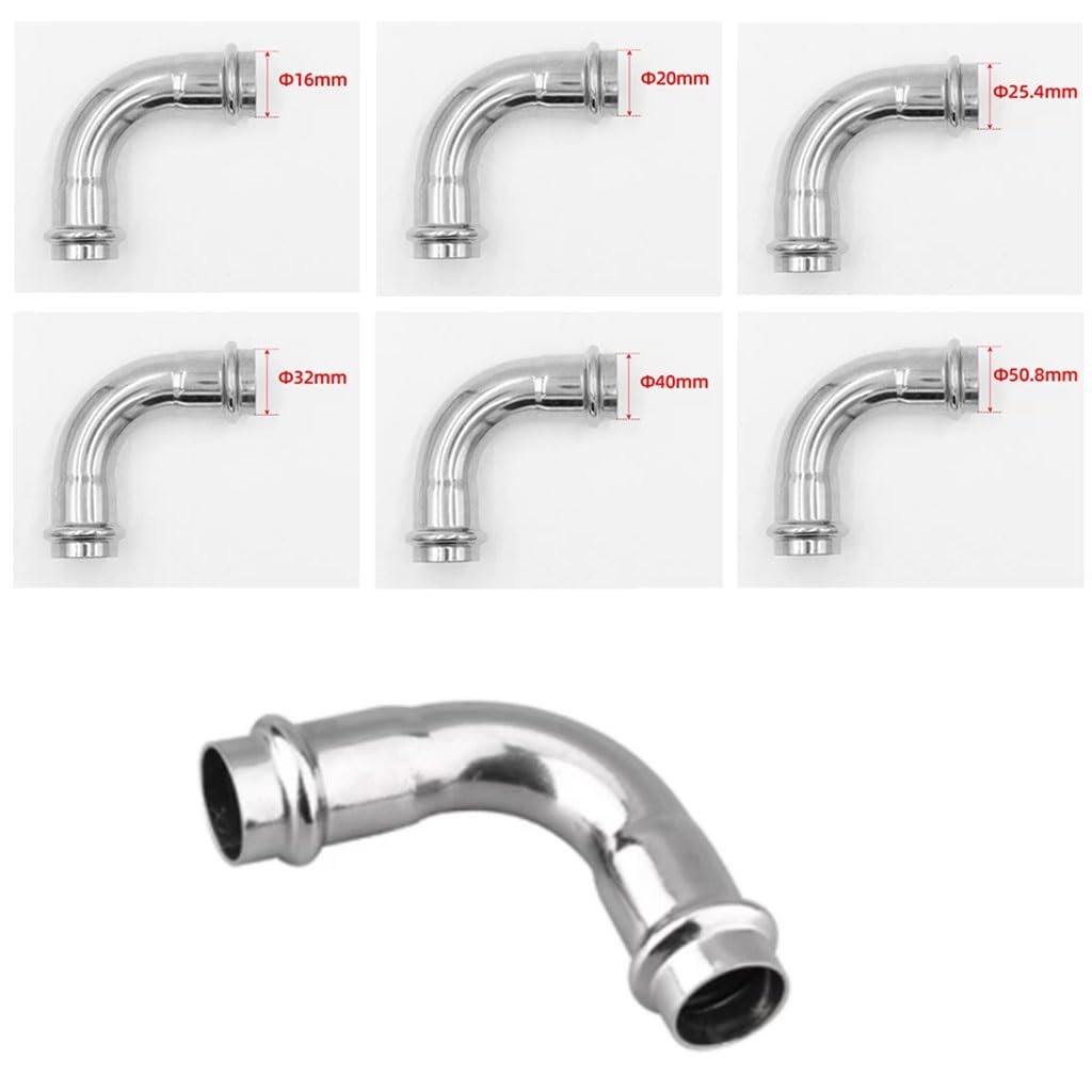 1 Uds DN15-DN50 codo de doble compresión igual diámetro 90 grados, abrazadera acero inoxidable 304, adaptador accesorios tubería agua(ID 40MM)