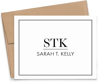 Classic Monogram Stationary Set for Men and Women, FOLDED NOTE CARDS, Personalized Stationary Set, Personalized Monogram Stationery Set, Your Choice of Colors and Quantity