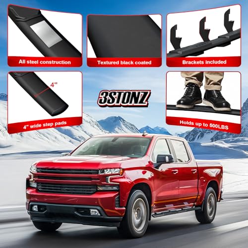 Estribos laterales de 4'' para Chevy Silverado y GMC Sierra miniatura 2