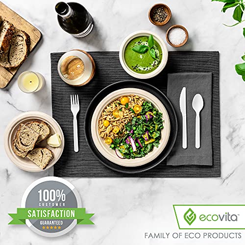 Ecovita 100% Compostable Paper Plates [7 In.] – 150 Disposable Plates Eco Friendly Sturdy Tree Free Liquid And Heat Resistant Alternative To Plastic Or Paper Plates #TOP7