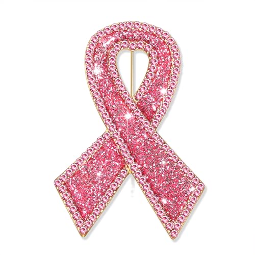 Image of Breast Cancer Pins Pink Ribbon Brooch Pins for Women Men Breast Cancer Awareness Accessories Pink Boxing Gloves Black Women Butterfly Brooches Breast Cancer Outfits Gifts