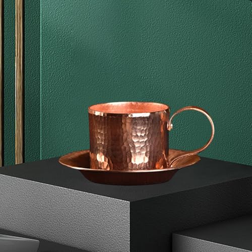 Taza de Café de Cobre Puro con Plato miniatura 5