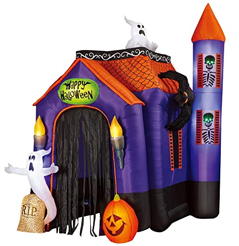 Pre-Lit 12FT Halloween Inflatable Haunted House Archway Tunnel