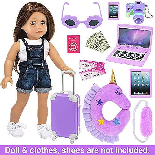ZITA ELEMENT Puppen-Set – 5-teiliges Zubehör Für 45,7 Cm Puppen Mit Koffer, Kleidung, Schuhen & Mehr