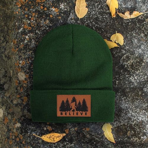 Image of Bigfoot Beanie for Men - Sasquatch Hat Winter Knit Cuffed Beanie for Women - Bigfoot Gifts for Christmas & New Year