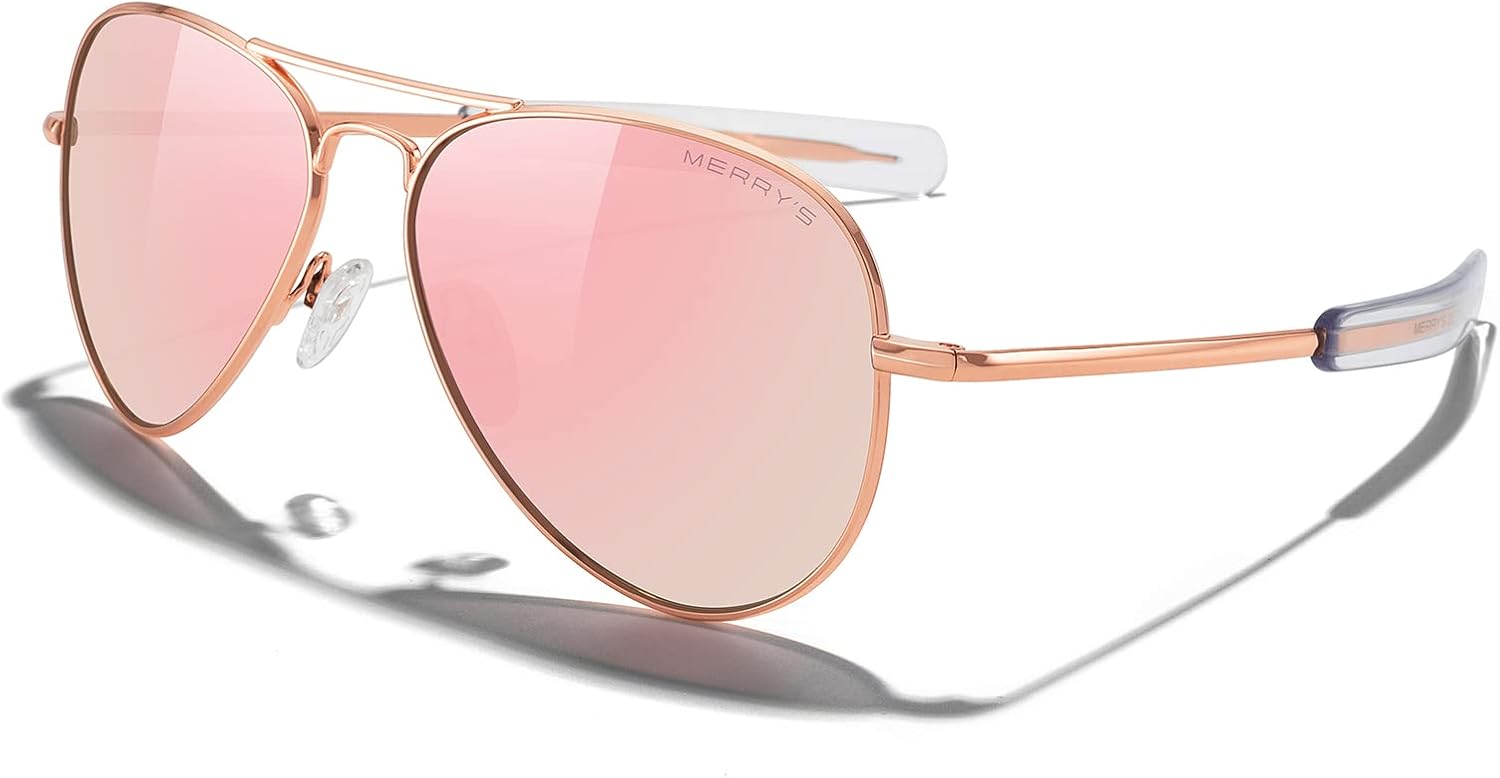 MERRY'S Classic Aviator Military Polarized Sunglasses for Men or Women S8562