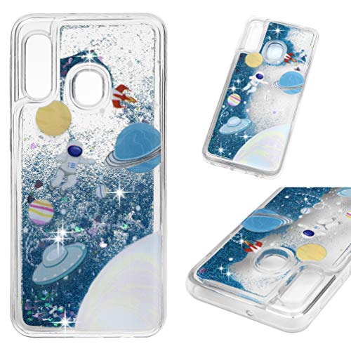 Preisvergleich Produktbild Flüssige Handyhülle für Samsung Galaxy A40 Durchsichtige Handytasche Hülle Glitzer Silikon Case Cover Transparent Tasche Dünn Schutzhülle Mädchen Skin Soft Schale Bumper für Samsung Galaxy A40