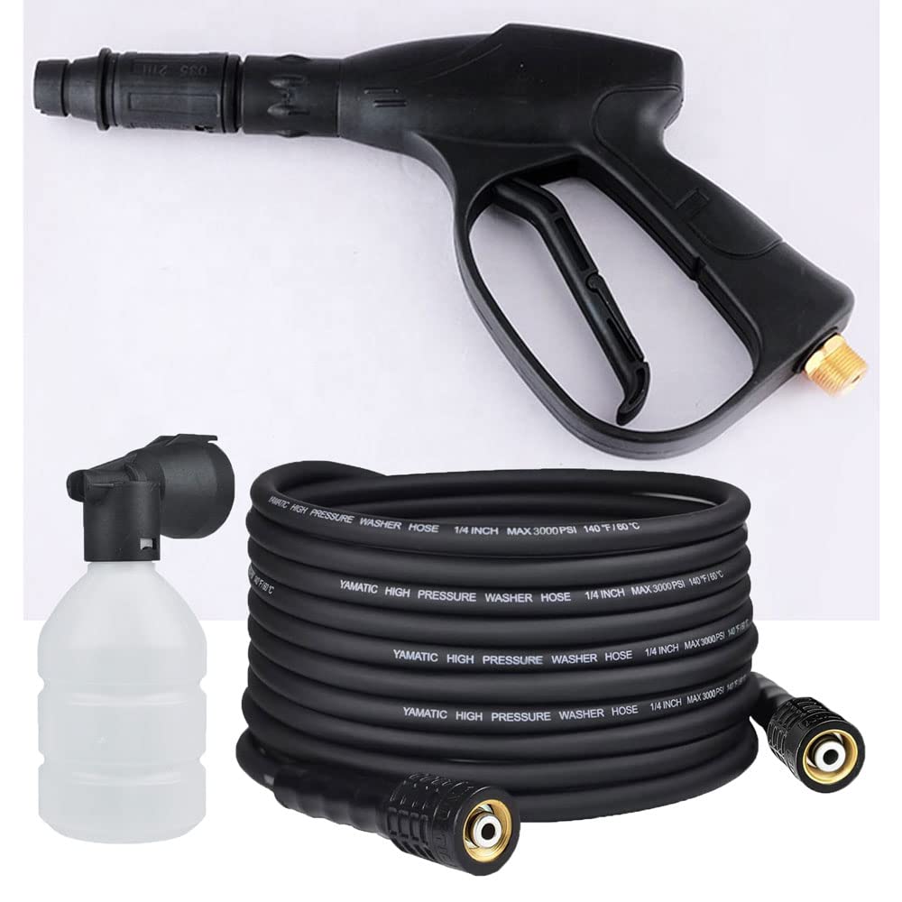 Pressure Water Spray Gun Car Wash Floor Cleaning with 10 mtr Pressure Washing Hose Pipe & Foam Flow Bottle Combo Set Compatible with Pioneer, JPT, STARQ, REQTECH (Length 10 Meter,Color - Black) (B09ZLLD2KC) Amazon Price History, Amazon Price Tracker