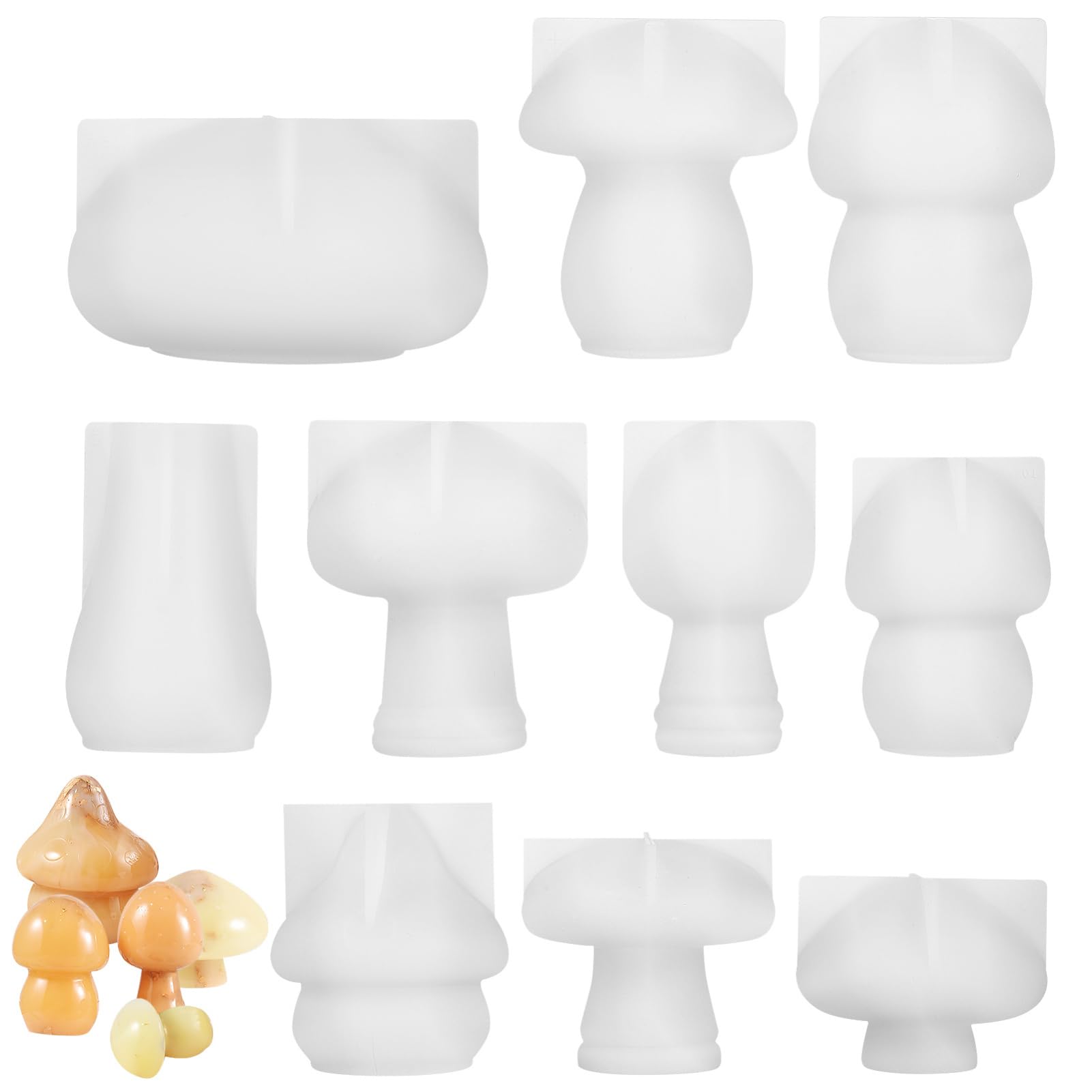 DOITOOL 10pezzi Stampi Forma Fungo in Silicone Per Decorazioni in Resina Epossidica Fai Da Te Per Casa