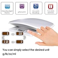 Vista 6 de Básculas digitales para mascotas, mini pantalla LCD de 22.0 lbs/0.04 oz, básculas electrónicas para medir el peso corporal de las mascotas, básculas