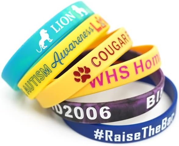 Miniatura 3 de SuntonSports Pulsera de goma personalizada de 12 pulgada de ancho para adolescentes, jóvenes, adultos, pulseras de silicona personalizadas para