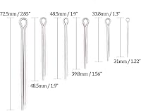 Vista 2 de Glarks 90 piezas de acero inoxidable 304 pasador de chaveta clip clave Fastner montaje surtido kit