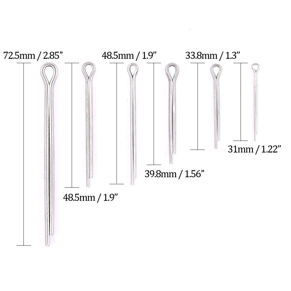 Glarks 150PCS 304 acciaio INOX Coppiglia clip chiave Fastner raccordo assortimento kit