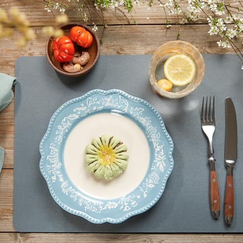 DOLOPL Grey Placemats Set of 6, Wipeable Faux Leather Place Mats - image 3