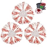 3 Pack Upgraded Deep Clean Refill Compatible with O Ceda EasyWring Spin Mop & Bucket System Microfiber Mop Heads Refill for Oceda Easywring 1 Tank Spin Mop System, 40% More Cleaning Power, Scrub Pad