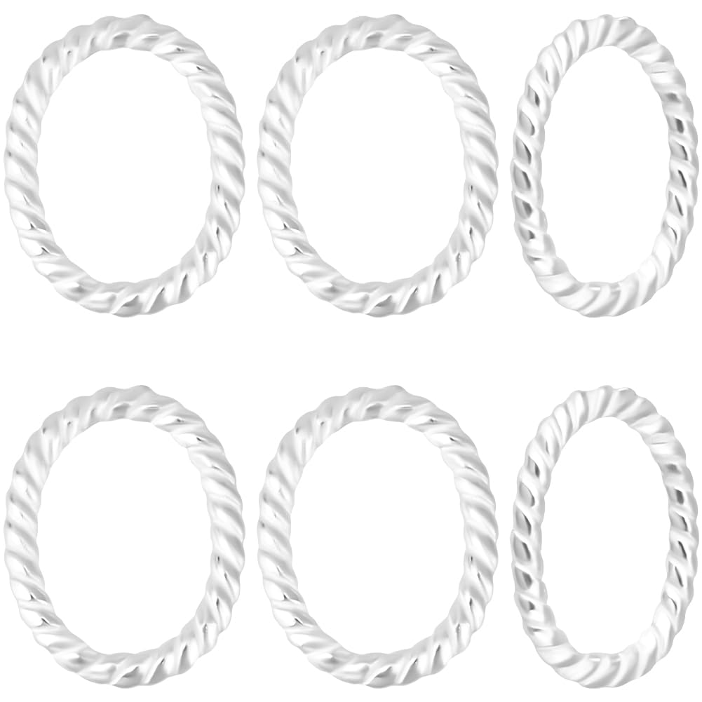 BeebeecraftBeebeecraft 1 Box of 10 Rotating Rings 925 Sterling Silver Connecting Rings 12 x 9.3 x 1.4 mm Oval Rotating Rings with 1 Silver Polishing Cloth for Making Earrings, Bracelets and Jewellery