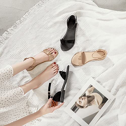 ls for Women Women Female Mother Ladies ls Flats Platform Shoes Summer Cool Beach Outside Bow Knot Round ToeBeige,3.5 UK4