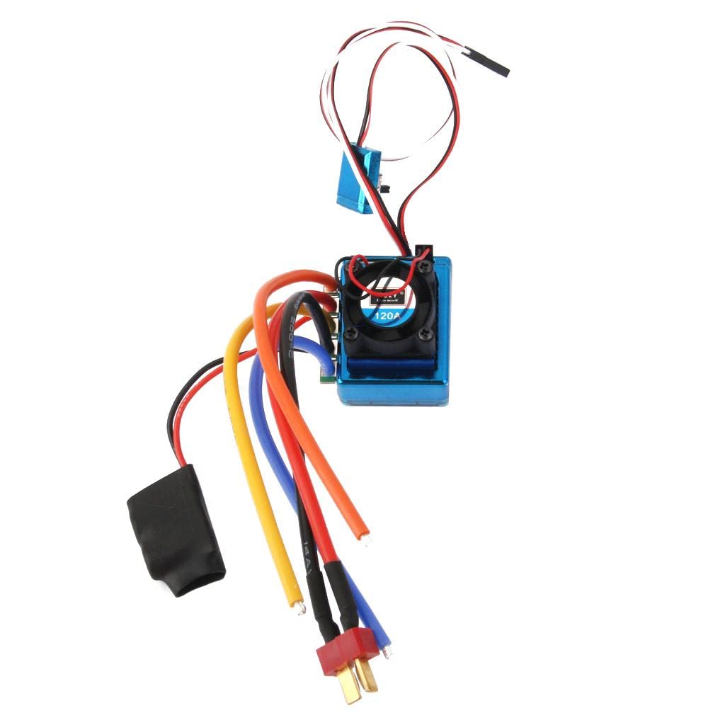 Controlador de Velocidad Sin Escobillas con ESC de 120 a para Coches/Camiones Crawler de Escala 1/8 Y 1/10.