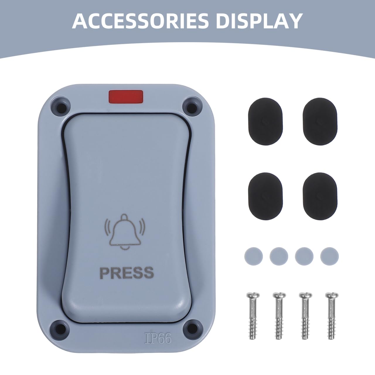 GLEAVI Pulsador de Timbre Impermeable de Exterior: Interruptor de Superficie con Luz Indicadora para Puerta y Garaje (9x6x5.5 cm)