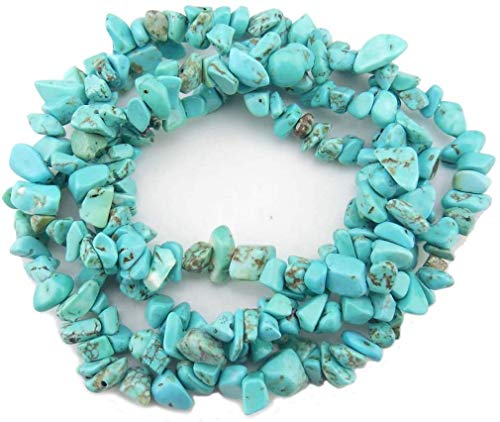 Blue Turquoise Howlite Gemstone Chips 5-8mm Beads for Jewelry Making Stone Beads Bracelets 32 inches