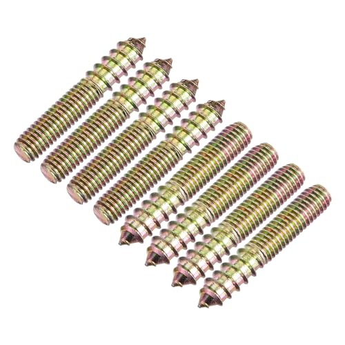 Image of uxcell 3 /8-16x2-1 /4 Hanger Bolts, 8pcs Double Ended Screws Wood Dowel Screws for Furniture