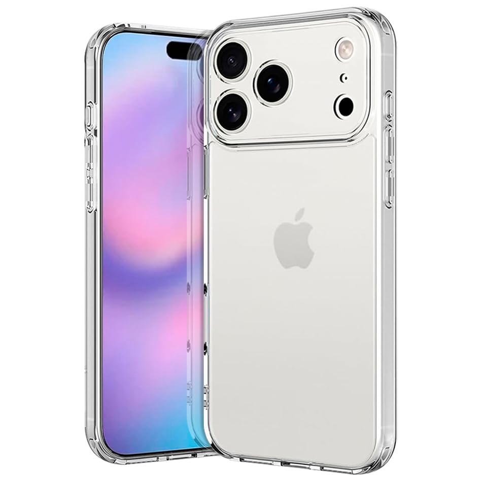 Image of Fashionury Crystal Clear Case for iPhone 17 Pro Max | Yellowing Resistance | Transparent TPU Silicone | Raised Camera Lips | Slim Transparent Cover