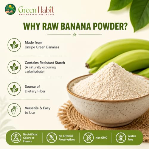 Image of Greenhabit Raw Banana Flour 2.5 kg pack | Plant Based Food | Perfect for Smoothies and Baked Preparations | Gluten Free Atta | Grain Free | 100% Natural | Paleo