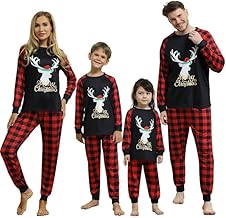 DDKJ Family Christmas Pyjamas Set,Matching Christmas Pjs for Family,Christmas Pajamas,Funny Xmas Pjs,Long Sleeve Nightwear with Print,Xmas Jammies