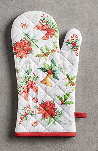 Maison d' Hermine Oven Mitt + Pot Holder 100% Cotton Heat Resistant Oven Mitt (19cm x 33cm) & Pot Holder (20cm x 20cm), Chef, Women & Men Party, Chromo - Thanksgiving/Christmas - Image 2