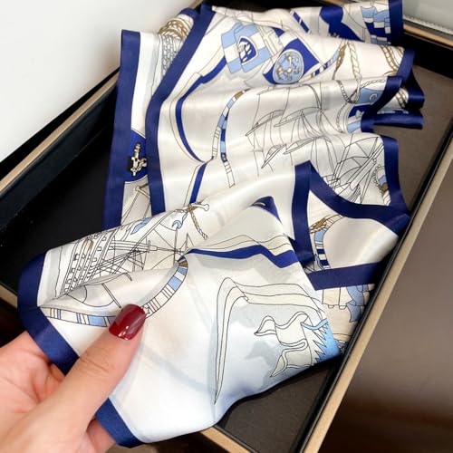 Image of Head Hair Scarf for Women,Silky Long Headscarf Purse Bag Scarfs for Handbag Fashion Satin Neck Scarves Accessories