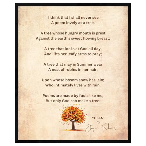 Amazon.com: Trees Poem by Joyce Kilmer Wall Art decor photo print (8x10 ...