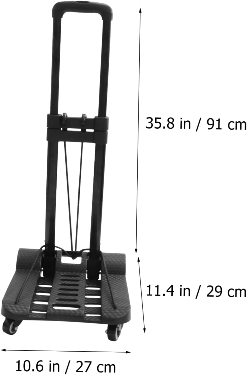 TEHAUX Portable Folding Trolley Luggage Wheels Utility Cart for Shopping Travel Hand Cart Small Trolley