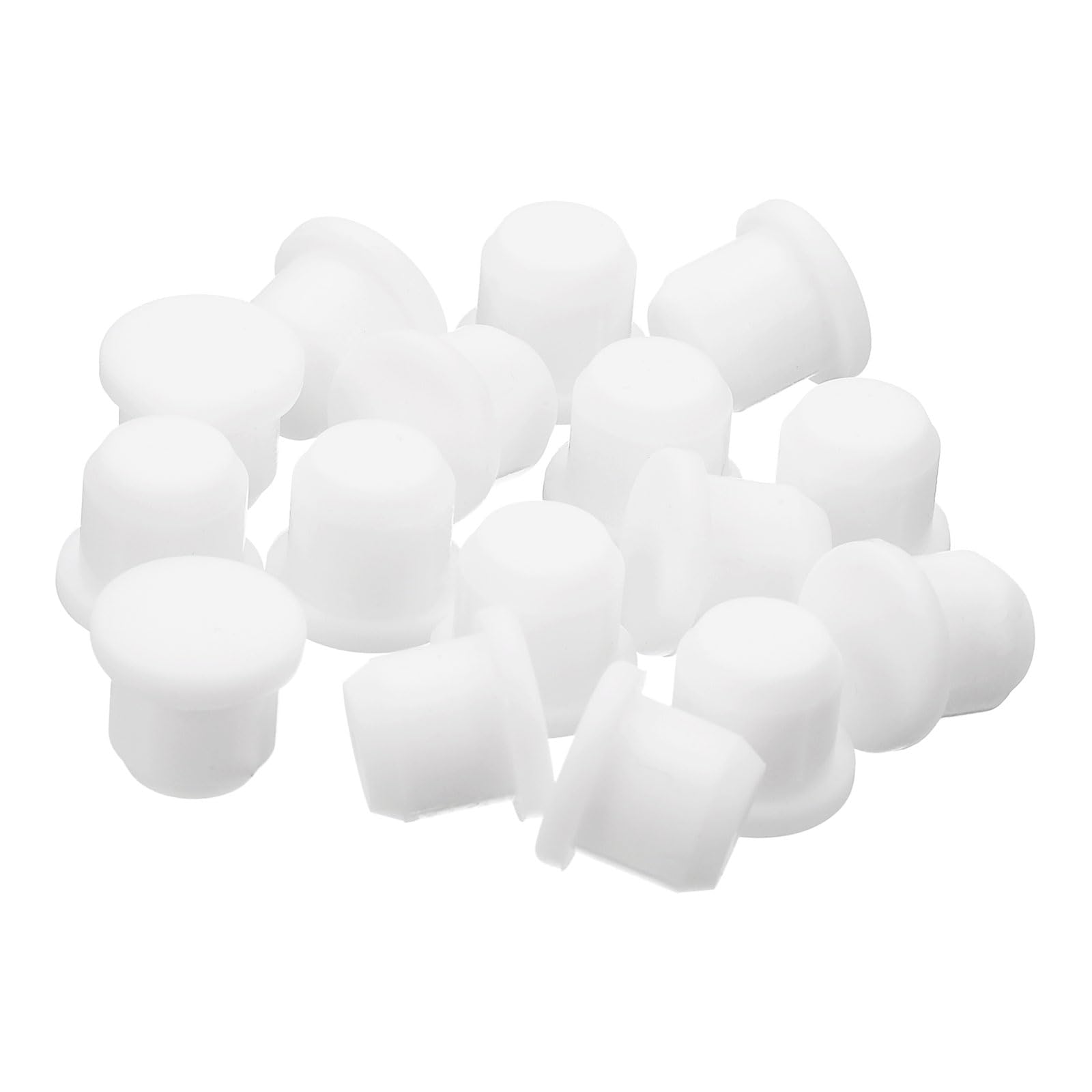 uxcell 32 Pieces White Rubber Stopper, 10.5mm Plug Holes for 10-10.3mm/0.39-0.41" Hole