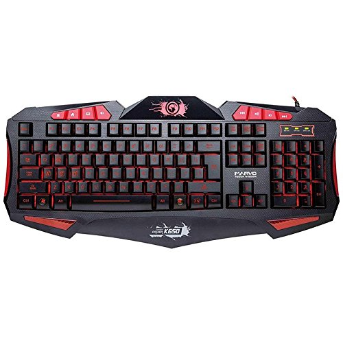 Preisvergleich Produktbild Marvo K650 Gaming Tastatur mit LED Backlight QWERTY schwarz / rot