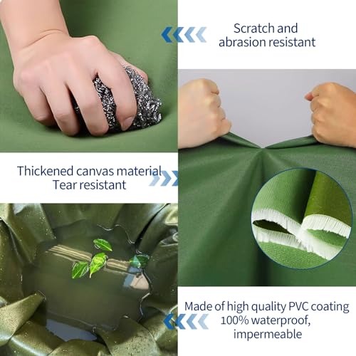 Telo Impermeabile Resistente 1,2x3,6 m, Verde, con Occhielli, Tela Resistente da 600 g/m², Ideale per Campeggio, Escursionismo e situazioni di Emergenza.