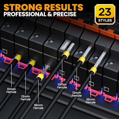SOMELINE Ferrule Crimp Tool Kit, 23 Types Ferrules, 0.25–10mm² Square Ferrule Pliers, Crimping Pliers, Ferrule Crimping Tool, Wire Crimping Tool