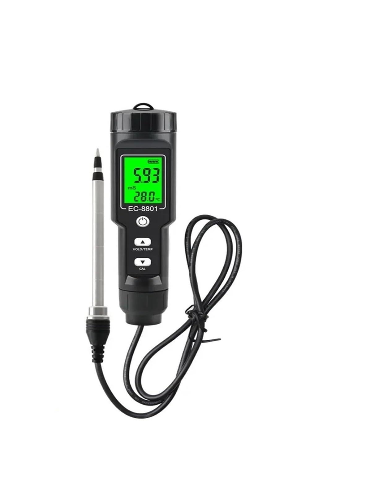 Testeur numérique 2 en 1 EC et température du sol, détecteur EC de sol étanche for jardin, ferme, plantes en pot, culture hydroponique