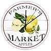   Farmers-Market-Apples-Wall-Clocks-10-Inch-Primitive-Farmhouse-Country-Indoor-Clocks-Silent-Non-Ticking-Round-Clock-for-Home-Office