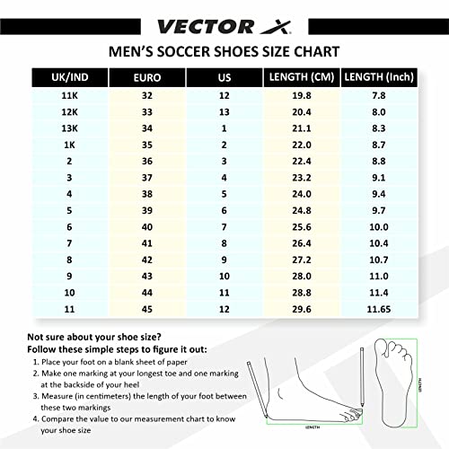 Image of Vector X Dynamic Football Shoes for Men Sports and Athletic Footwear with PVC Synthetic Leather Having EVA Insole Lightweight and Comfortable Soccer Shoe