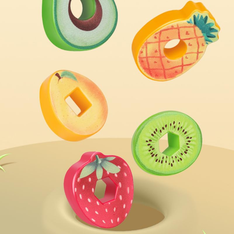 Kisangel Toddler Lacing Toys Fruit Threading Beads Educational Shape Sorting Preschool Learning Kit Abs Lightweight - Image 3