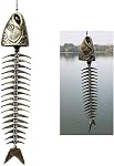 Fish Wind chime,Fish Skeleton Windchime,Fish Bone Cast Iron Wind Chimes Vintage Metal Wind Chimes Outdoor Soothing Melody for Garden Home Yard Porch Hanging Decor (Bronze)