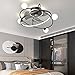 Ventilador De Techo Con Luz Y Mando a Distancia Silencioso Φ70cm 3 Velocidades 3 Aspas Moderno 40w Lámpara De Techo Regulable Gran Ventilador Con Led Para Dormitorio Sala De Estar,Negro