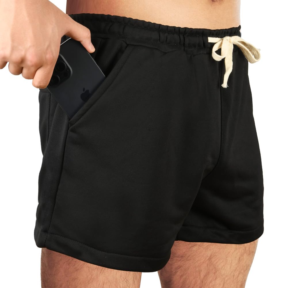 3-Zoll-Laufshorts Herren Sport Shorts Sommer Kurze Hose Fitness Training Hosen Outdoor Sporthose Elastische Taille Jogginghose Kurz Laufhose mit Taschen Trainingshose Bodybuilding-Shorts (M~L)