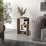 SHARK SHIP 3-Tier Shelf Side Table, Compact Design with Ample Storage and Modern Style, Wengue Finish