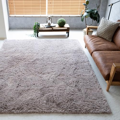 サヤンサヤン エクセレントムーティーU くすみ KUSUMI 洗える 無地 シャギー ラグ ミニマットセット 190x190 2畳 スモーキーロゼ ラベンダー